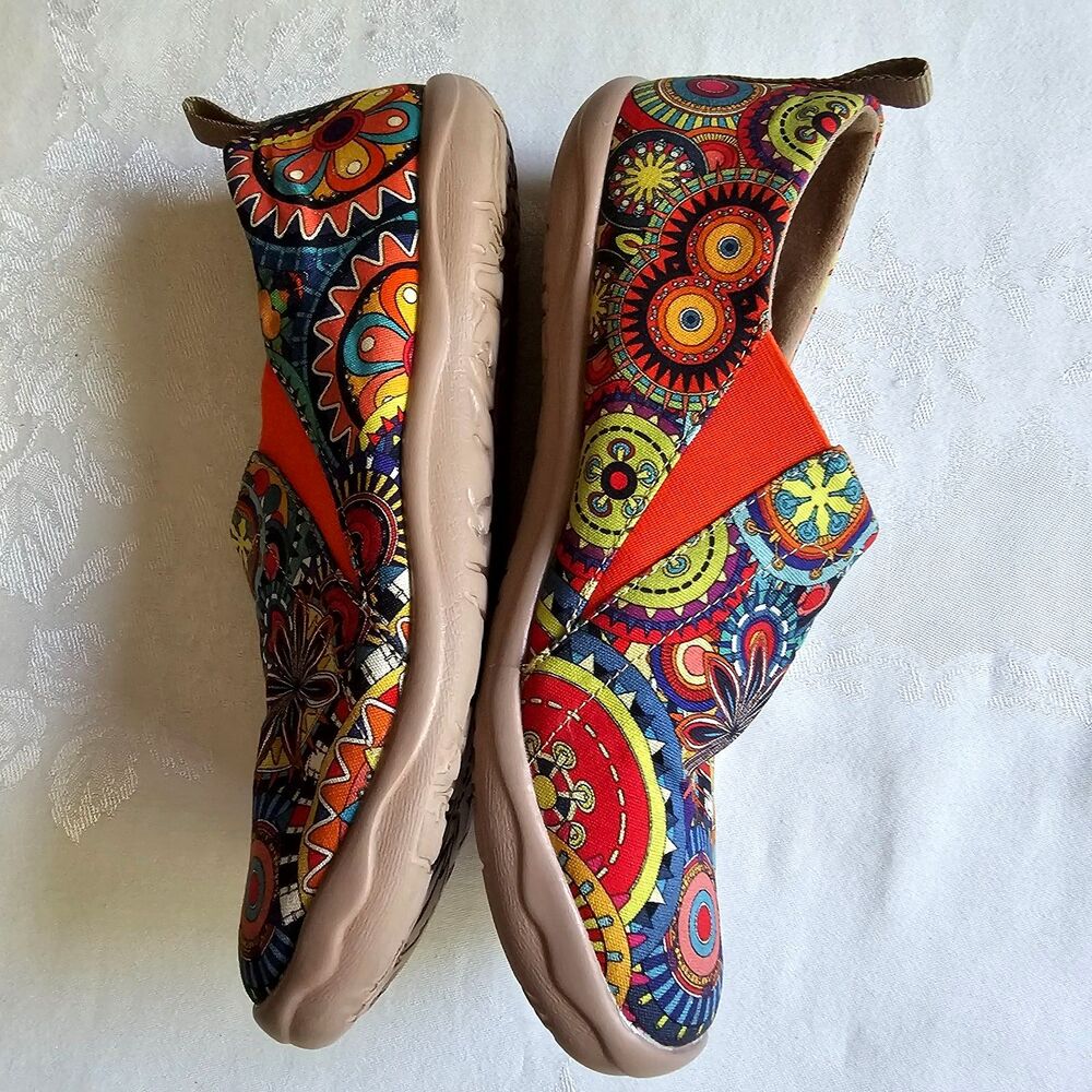 Uin U I N Colorful Pattern Psychedelic Canvas Sho… - image 3